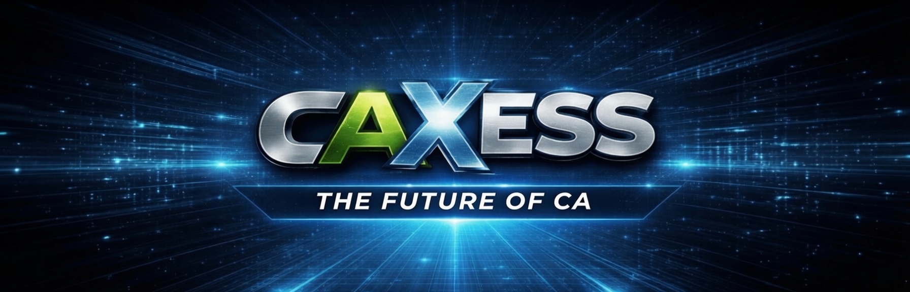 CAXESS header logo with the tagline The Future of CA on a blue digital grid background